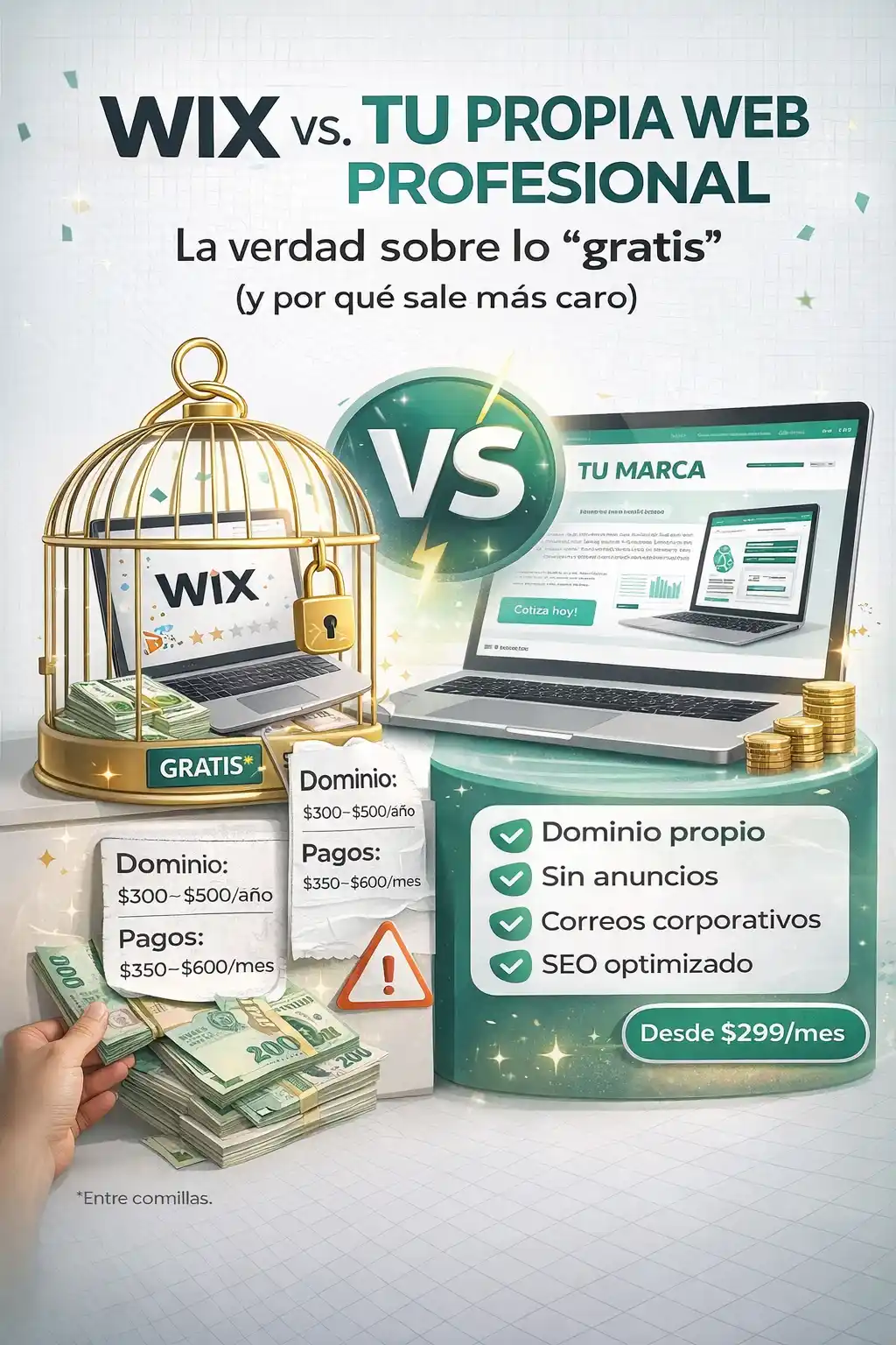 Wix vs. Tu Propia Web Profesional: La verdad sobre lo “gratis” (y por qué puede salir más caro)